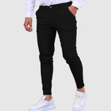 Wiaofellas  -  Men's Burgundy Slim Fit Chino Pants Stretch Skinny Trousers with Button Closure