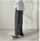 Wiaofellas  -  Men's Workwear Pants Straight Leg Loose Fit Faionable Japanese Sle Wide Leg Pants Hong Kong Sle Versatile Trendy Nine