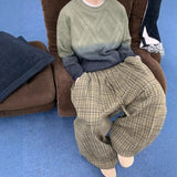 WIAOFELLAS  -  cleanfit plaid pants men's spring and autumn style lazy and relaxed outfit American tall wide-leg extended trousers