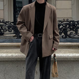 WIAOFELLAS  -  Oversized Korean Style Men's Loose Casual Small Suit, Men's Autumn New Padded Shoulder Suit Jacket Unisex Top