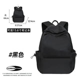 WIAOFELLAS  -  Large-capacity solid color backpack Korean school bag male student backpack
