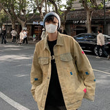 WIAOFELLAS  -  American street do old vintage denim men's and women's loose fashion jacket jacket JK