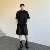 Wiaofellas  -  Men Clothing Summer Short Sleeve Double Round Collar T-shirt New Korean Fashion Tee Loose Streetwear Tops For Male