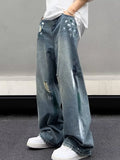 WIAOFELLAS  -  Jeans Men Niche Design All-match Vintage Hole Leisure Streetwear Popular Summer Simple Retro American Style Stylish Trouser Chic