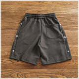 WIAOFELLAS  -  Summer new breasted shorts Men's summer short shorts High street trend loose casual quarter pants medium pants