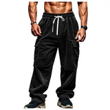 WIAOFELLAS  -  Men's Pants Corduroy Autumn Casual Breathable Wide-leg Multi-pocket Straight Trousers Loose Bottoms PLus Size XXXL