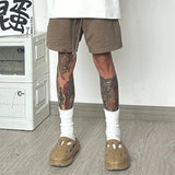 Wiaofellas  -  Streetwear Mens Casual Shorts Summer Fashion Solid Color Drawstring Lace-up Short Pant Men Leisure Loose Sports Fitness Shorts