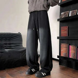WIAOFELLAS  -  Gradient Color Men's Sweatpants Casual Drawstring Loose Straight Korean Style Wide Leg Elastic Waist Male Bottom