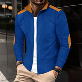 WIAOFELLAS  -  Spring Autumn Men Vintage Patchwork Long Sleeves Jacket Jacquard Wrist Embroidery Zipp Cardigan Top Fashion Slim Coat
