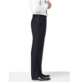 Wiaofellas  -  Black Men's Suit Pants with Satin Stripe Straight Long Classic Business Male Business Formal Trousers for Wedding Party