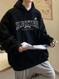 WIAOFELLAS  -  Autumn Letter Printed Hooded Sweatshirts Hombre Y2K Vintage Fleece Pullover Hoodies 2024 New Oversized Hip Hop Fashion Hoody