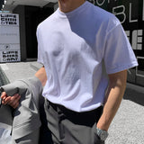 WIAOFELLAS  -  Summer Men's Loose Solid Short Sleeve T-shirt for Men Cotton Tee Men Causal O-neck Basic Tshirt Streetwear Quality Men Top B182