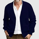 Wiaofellas  -  New Men's Casual Long Sleeved Sweater Cardigan Knitted Coats Vintage Solid Top Spring Autumn Fashione Versatile Jacket