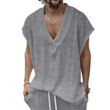 Wiaofellas  -  Men's V-Neck Sleeveless Knit Top Casual Loose Knitted Vest
