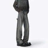 WIAOFELLAS  -  American Retro Wide-leg Jeans for Men New Style High Street Washed Denim Fabric Pants Youth Casual Loose Baggy Jeans Trousers