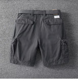 Wiaofellas  -  Men's Cargo Shorts Summer Casual Loose Multi-Pocket Leisure Straight Pants Retro Style Trend Male Knee Shorts