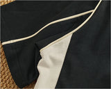 WIAOFELLAS  -  Athleisure style V-neck short-sleeved T-shirt male couple pure cotton color splicing summer fashion half sleeve base T