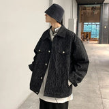 Wiaofellas  -  Retro Trendy Brand Zebra Print Denim for Men Loose Casual Handsome Single-breasted High Street Personality Jackets