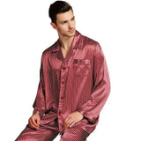 Wiaofellas Mens Silk Satin Pajamas Pajama Pyjamas PJS Sleepwear Set  Loungewear  U.S.M,L,XL,XXL,3XL, 4XL