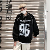 Wiaofellas  - American Digital Print V-Neck Sweatshirt Autumn Baseball Jersey Long Sleeve High Street Designer Biker Tops Unisex Clothing