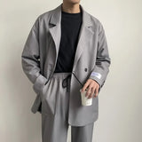 Wiaofellas  -  Autumn New Men's Casual Suit Professional Work Attire Korean Fashion Trendy Loose Jacket Men Blazer Set Office Wear Women