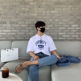 Wiaofellas  -  High-quality Lightweight and Breathable 100% Cotton Summer Men's O-neck T-shirt, Youth Casual T-shirt with Letter Printing.
