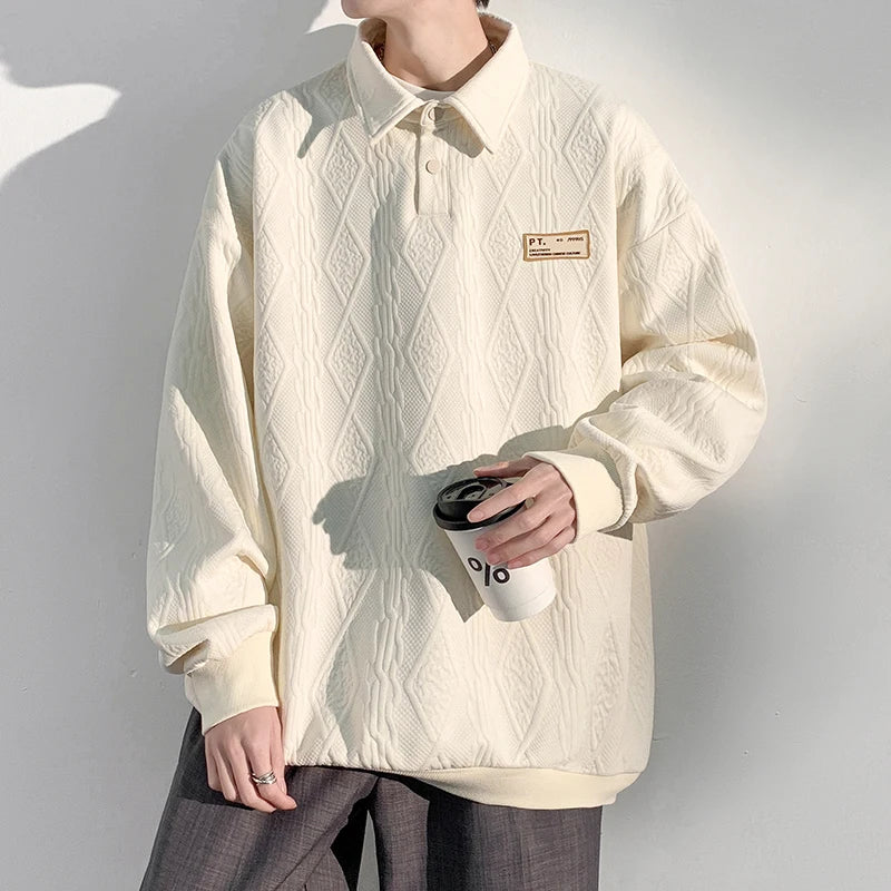 Wiaofellas  -  Hip Hop Pullover Pullovers Men's Spring Clothes Sweatshirts Man Original Brands Harajuku Embossing Sweatshirt Male Oversize