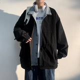 Wiaofellas   -  Men's Clothing Harajuku Men's Coats Models Outerwear Fake Two Pieces Loose Fitting Korean Popular Clothes Spring Jackets