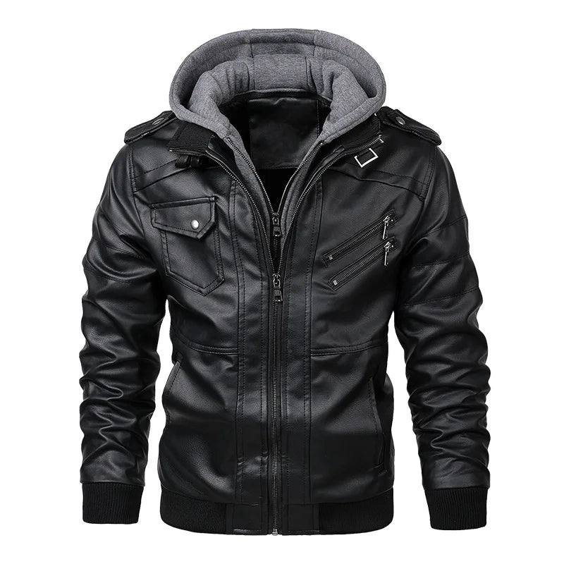 Wiaofellas  -  New Men's Leather Jackets Autumn Casual Motorcycle PU Jacket Biker Leather Coats Brand Clothing EU Size