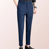 Wiaofellas   -  New Men's Slim Fit Tapered Dress Pants Apricot Pearlescent Texture Business Casual Suit Trousers