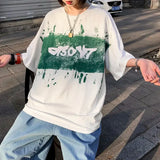 Wiaofellas  -  Summer Men T Shirts Y2K Mens Harajuku Hip Hop Letter Graphic Print Oversized TShirt Punk Rock Crew Neck Cotton Short Sleeve Tops