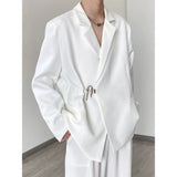 Wiaofellas  -  Summer New Men Suit Blazer Metal Button Single Breasted Business Wedding Daily Suit Coat Fashion Slim Fit Casual Jacket
