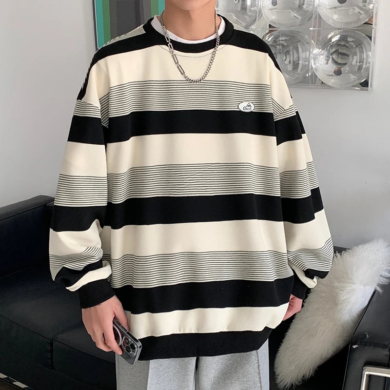 Wiaofellas  -  Sweatshirts Man Original Brands Men's Spring Clothes Pullover Harajuku Hip Hop Pullovers Oversize Sweatshirt Male Clothing