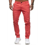 WIAOFELLAS  -  Foreign Trade Autumn New Casual Pants for Men's European and American Style Slim Fit Men's Casual Solid Color Pants