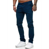 WIAOFELLAS  -  Foreign Trade Autumn New Casual Pants for Men's European and American Style Slim Fit Men's Casual Solid Color Pants