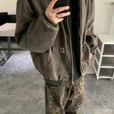 WIAOFELLAS  -  Men'S American Retro Leopard Print Plus-size Jeans Loose Leg Straight Leg Casual Pants Trend, Plus Size