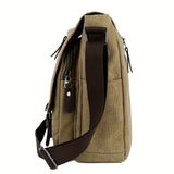 WIAOFELLAS  -  [Large Casual Crossbody Messenger Bag] Retro Canvas Messenger Bag For Men, Large Sling Bag, Casual Crossbody Bag For Hanging Out & Daily Commute, School Bag College Bag