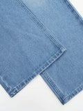 WIAOFELLAS  -  Casual Straight Blue Letter Trousers