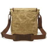 WIAOFELLAS  -  [Small Vintage Messenger Bag] Men's Small Vintage Messenger Bag, Waterproof Travel Shoulder Bag, Crazy Horse Leather Waxed Canvas Crossbody Bag