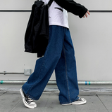 Wiaofellas Spring Retro Denim Pants Men's Korean Straight Loose Fit Youth Versatile Wide Leg Casual Jeans