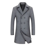 Wiaofellas Autumn And Winter New British Style Mid-length Lapel Long-Sleeved Woolen Men's Coat Solid Loose Casual Coat Fashion G100