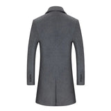 Wiaofellas Autumn And Winter New British Style Mid-length Lapel Long-Sleeved Woolen Men's Coat Solid Loose Casual Coat Fashion G100