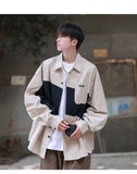Wiaofellas Autumn New Hong Kong Fashion Brand Printed Men's Long Sleeve Shirt Handsome Men Clothing Daily Casual high-quality Overcoat