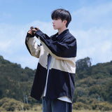 Wiaofellas Autumn New Hong Kong Fashion Brand Printed Men's Long Sleeve Shirt Handsome Men Clothing Daily Casual high-quality Overcoat