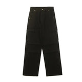 Wiaofellas Men Autumn Multiple pockets Simple Solid Straight Jeans Trousers High Street Vintage Work Stylish Male Denim Pants
