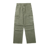 Wiaofellas Men Autumn Multiple pockets Simple Solid Straight Jeans Trousers High Street Vintage Work Stylish Male Denim Pants