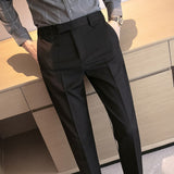 Wiaofellas Men Suit Pants High Quality Men Solid Color Slim Fit Dress Pants Slim Fit Office Business Men Trousers Plus Size 28-36
