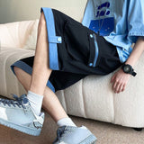 Wiaofellas 2023 Men Pants Fashion Cargo Shorts Harajuku Sweatpants Patchwork Lose Trunks For Men