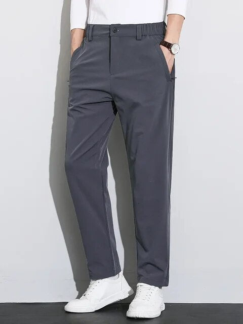 Wiaofellas New Autumn Casual Pants Men Outdoor Zip Pockets Stretched Nylon Golf Pant Big Size Straight Track Trousers Male Slacks 8XL