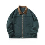 Wiaofellas New Jackets American Vintage High Street Zipper Jacket Men Autumn Winter Casual Male Oversize Loose Patchwork Corduroy Coat